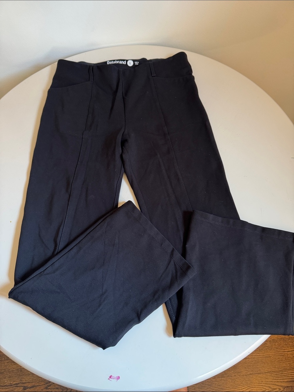 Betabrand Classic Black Dress Pant Yoga Pants in Bootcut